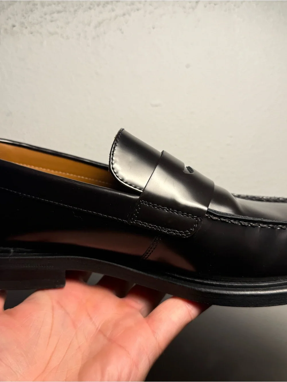 Common Projects Men's Shiny Dark Brown Penny Loafers